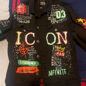 Large Graphic Design Icon Denim Jacket